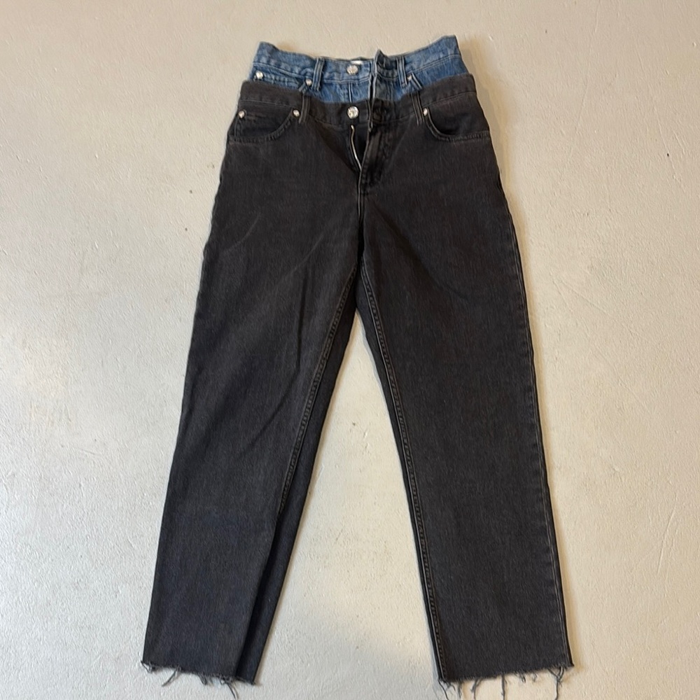 Black and Blue Two-Tone Jeans